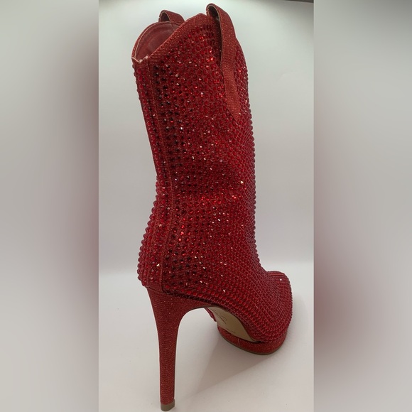 👠NWOB👠Jessica Simpson Vianne Stiletto Crystal Embellishment Boots - Picture 8 of 17